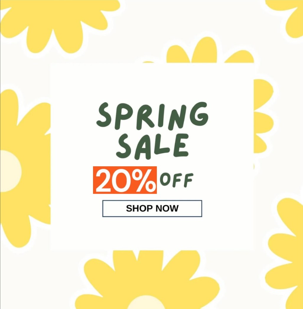 Spring sale 20% off promotion